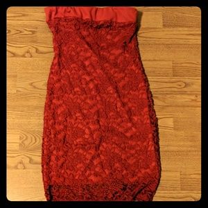 Red dress with lace